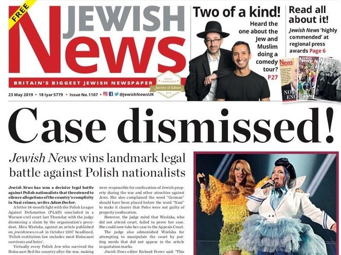 Jewish News wins legal case that 'threatened to silence allegations of historical anti-Semitism' in Poland
