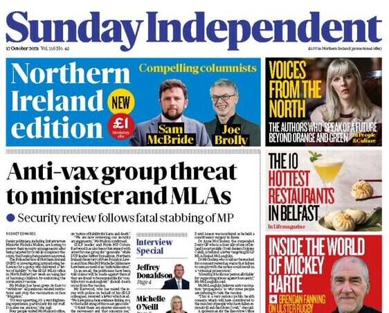 Sunday Independent launches Northern Ireland edition 'with no agenda'