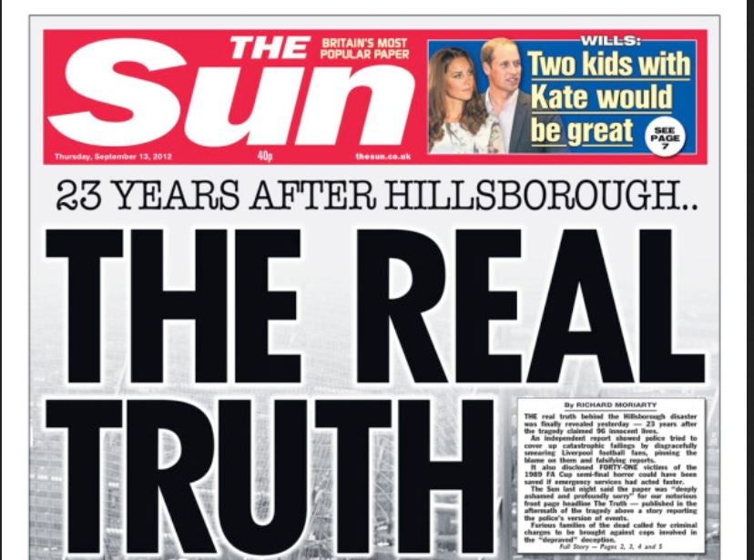 The Sun and Hillsborough: Tabloid issued front-page apology in 2012 for its 'blackest day'