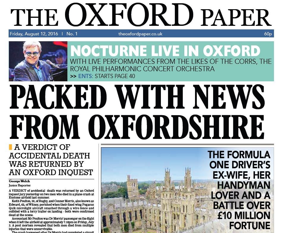 New weekly paper launches in Oxford as Taylor Newspapers takes on Newsquest in paid-for market