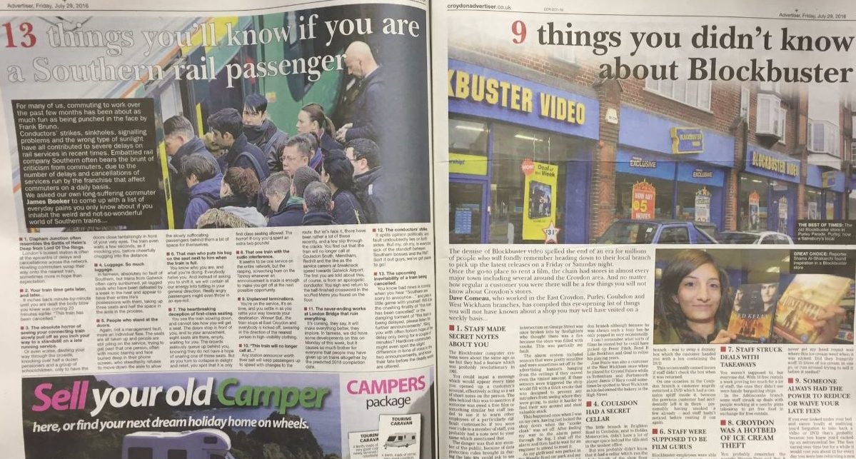 'Heartbroken' reporter Gareth Davies says Croydon Advertiser print edition now 'thrown together collection of clickbait'