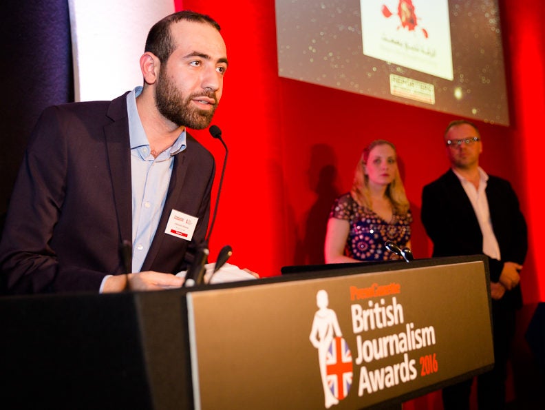 Syrian citizen journalists honoured at British Journalism Awards - 'Our work shows we can fight arms with words'