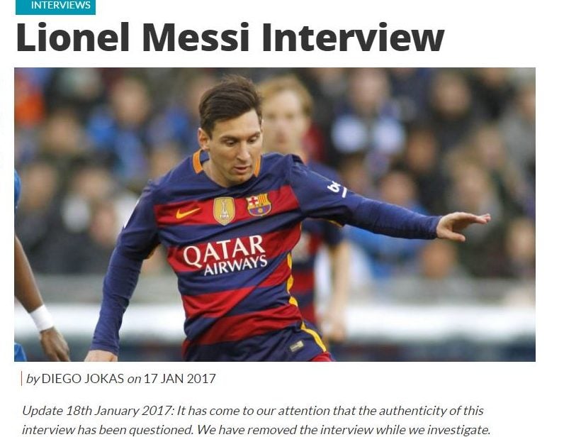 Coach magazine pulls Lionel Messi interview over authenticity doubts