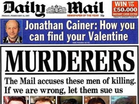 Former Daily Mail lawyer reveals how he justified convicting five suspects of murder on the front page