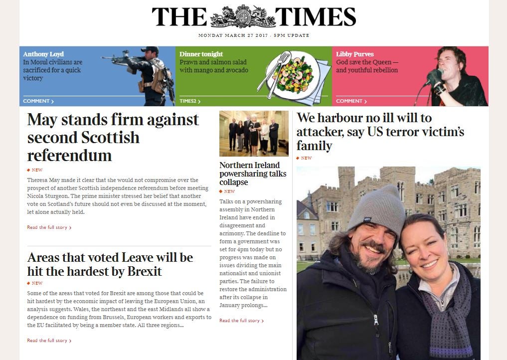 Times titles claim boost to subscriber numbers after move away from breaking news online