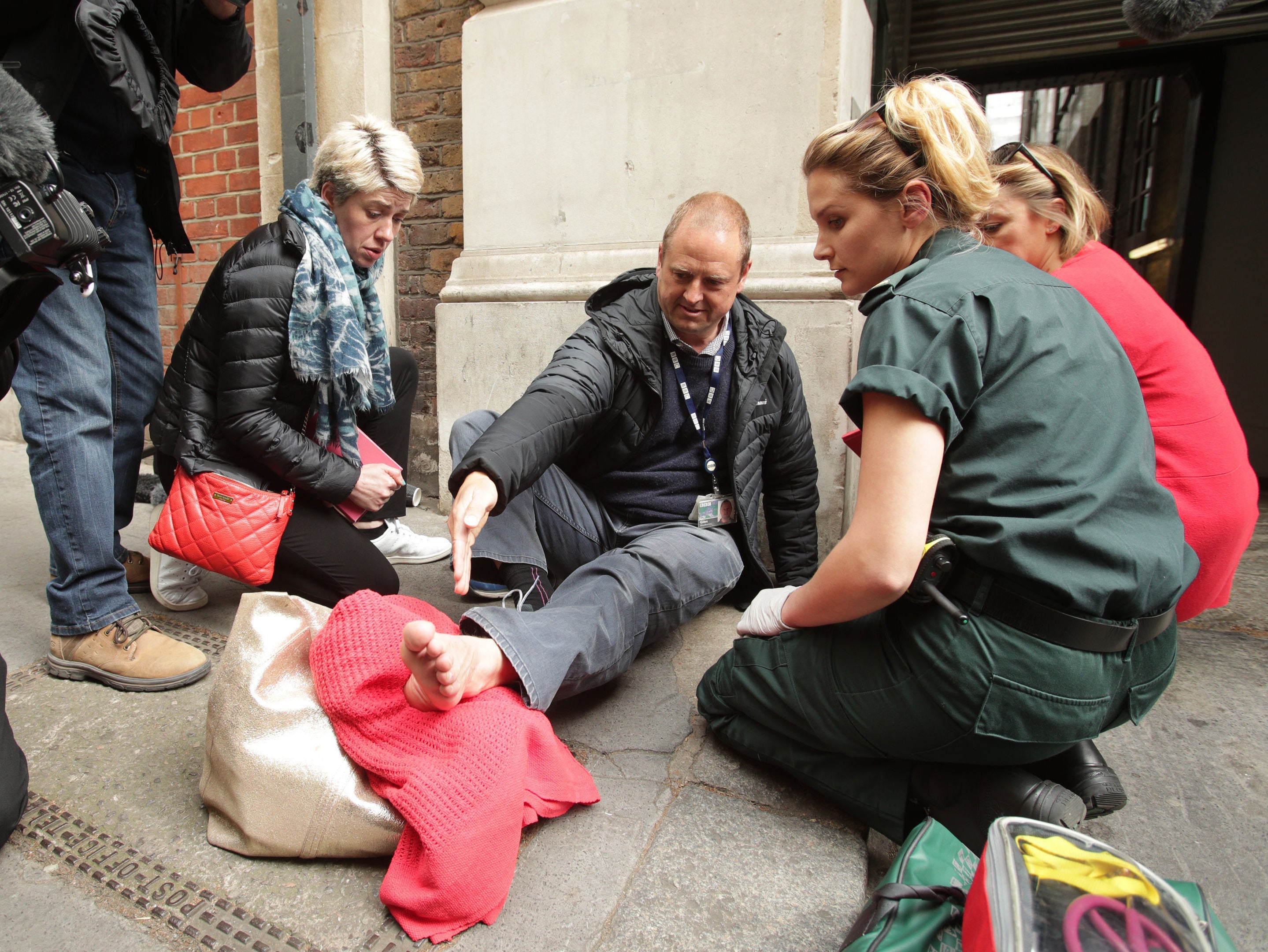 BBC cameraman has 'leg ran over' by car taking Jeremy Corbyn to manifesto meeting