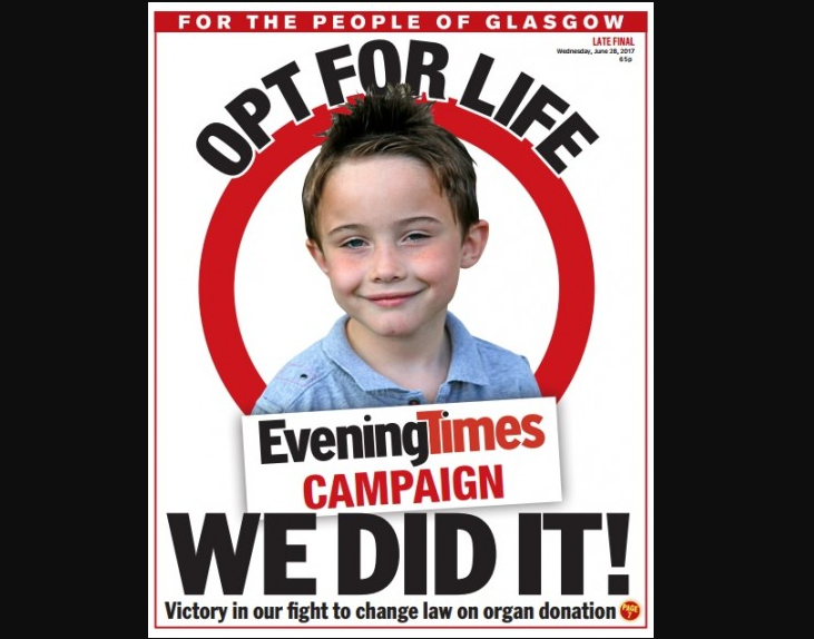 Scotland change to 'opt-out' organ donor system followed six-year Glasgow Evening Times campaign