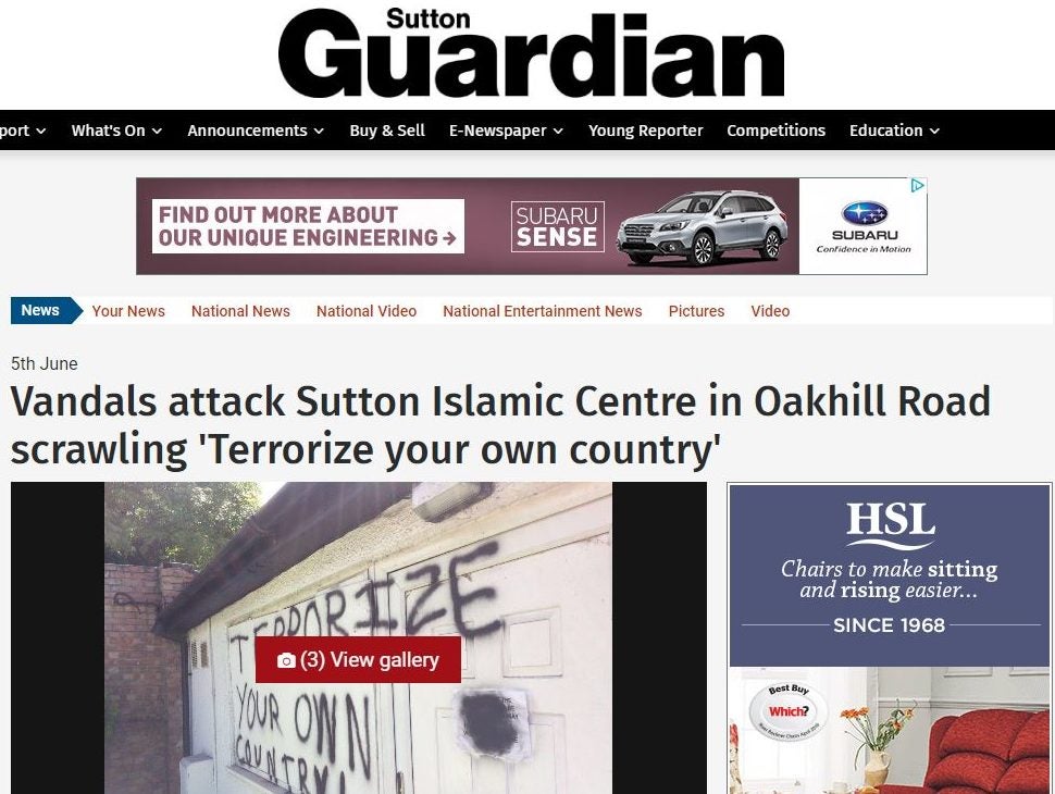 Police accuse weekly paper of 'creating platform for racial hatred' over Islamic centre attack story comments