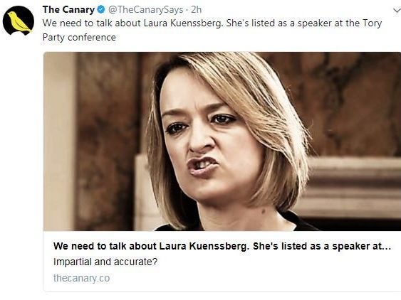 Impress investigating Canary article that claimed BBC's Laura Kuenssberg was to speak at Tory conference