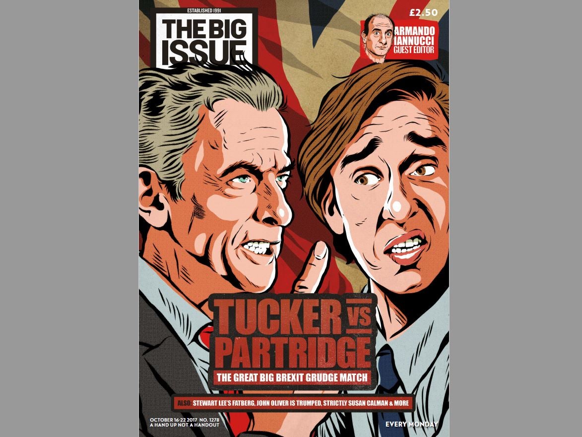 Big Issue guest editor Armando Iannucci revives Malcolm Tucker and Alan Partridge for Brexit debate 'to the death'