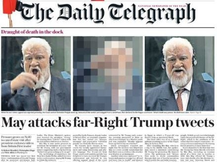 BBC heeds Samaritans' advice on moment Slobodan Praljak drank poison - Times and Telegraph put it on front page