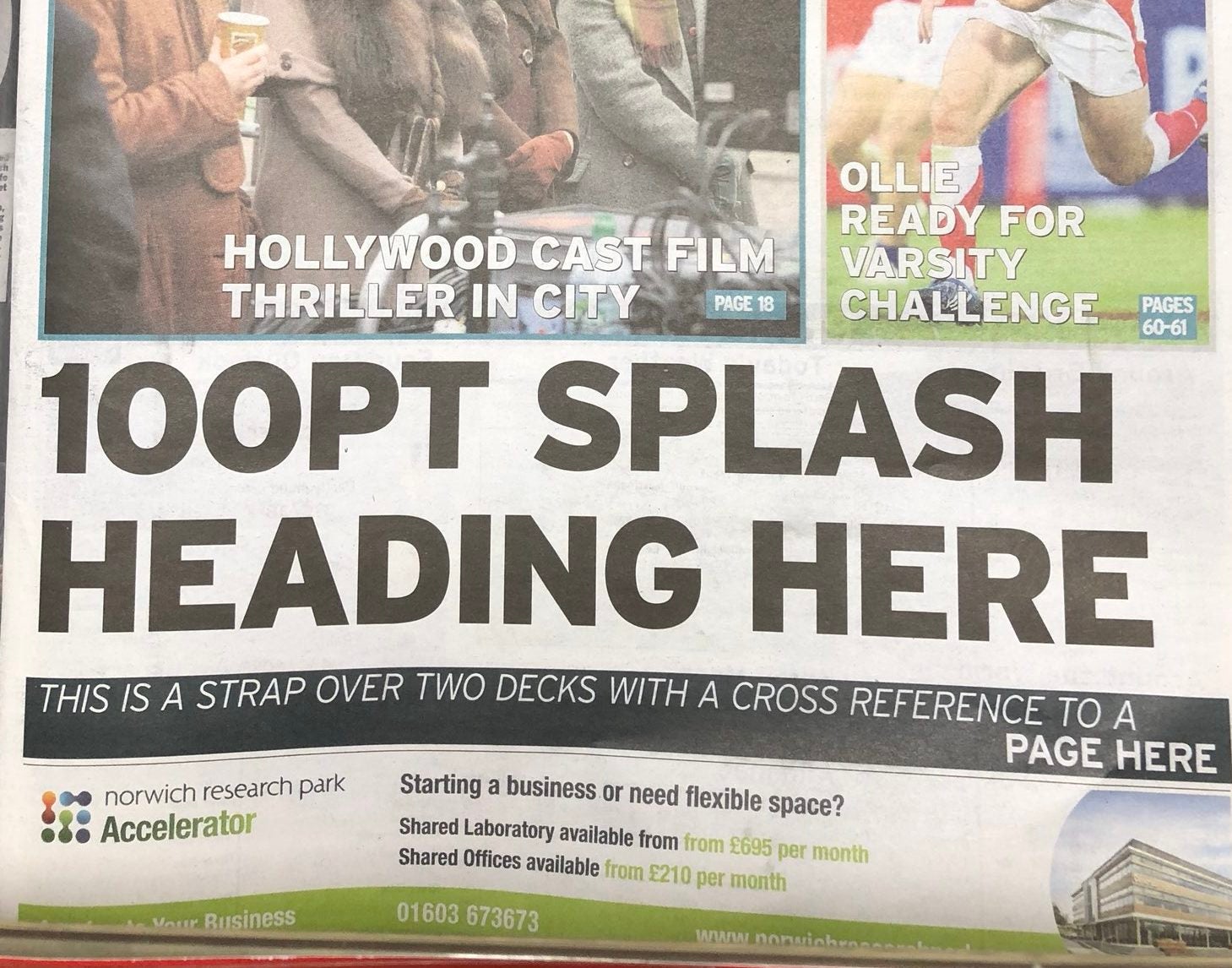 Cambridge News editor says sorry to readers over missing front page headline