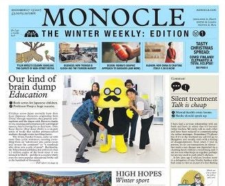 Monocle editor Tyler Brule printing limited weekly winter newspaper run at £5 per issue