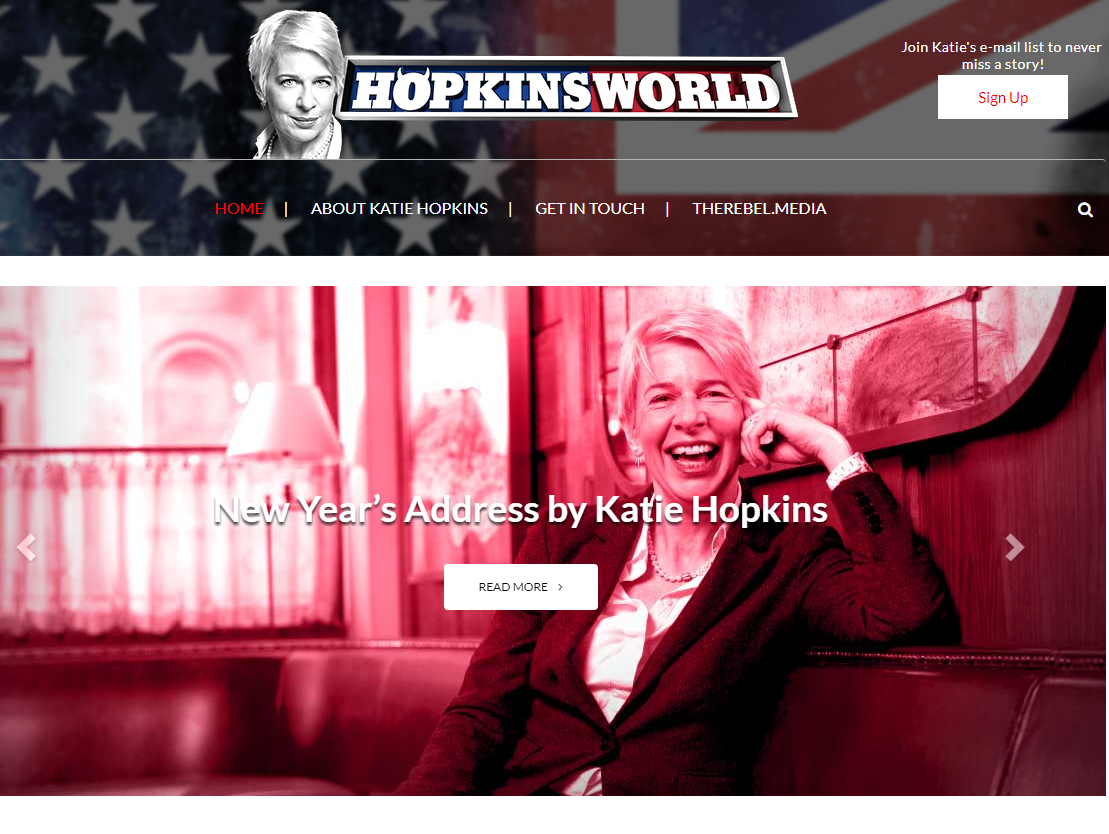 Former Mail Online columnist Katie Hopkins signed up by right-wing Canadian website The Rebel Media