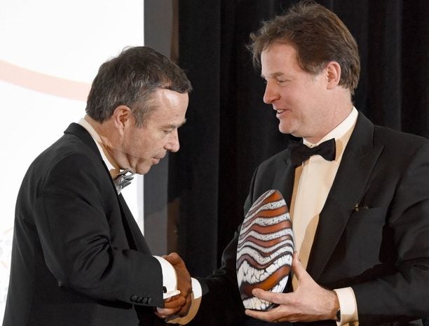 Financial Times editor Lionel Barber receives Media Society award for 'outstanding contribution to financial journalism'