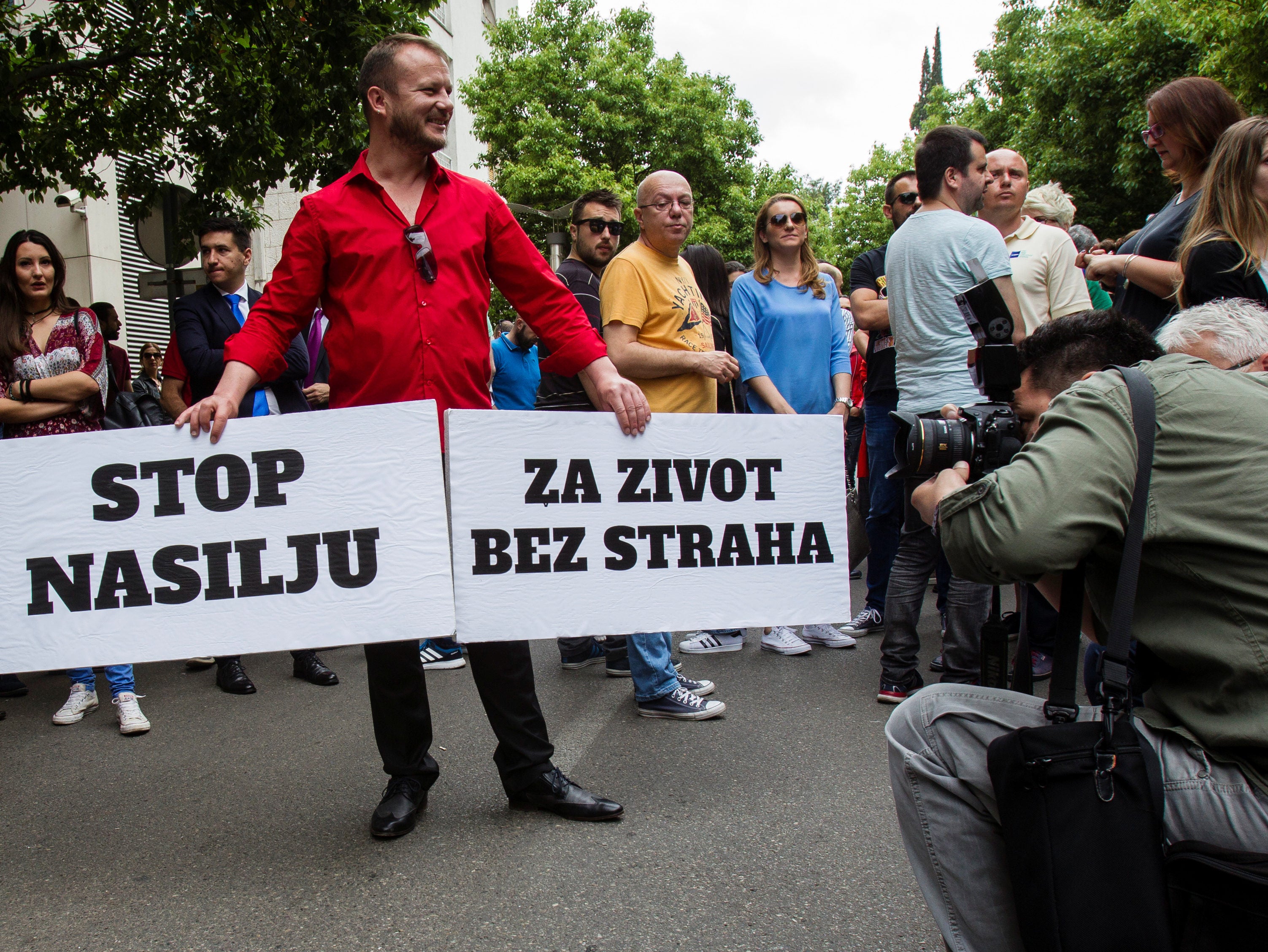 Hundreds Protest Spate Of Attacks On Journalists In Montenegro After   Montenegro Protest E1525964513996 