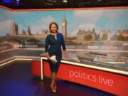 Jo Coburn on the Politics Live set. Picture: BBC