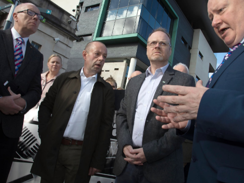 NUJ says 'we cannot allow journalism to be silenced' after gathering outside Belfast court in solidarity with arrested reporters