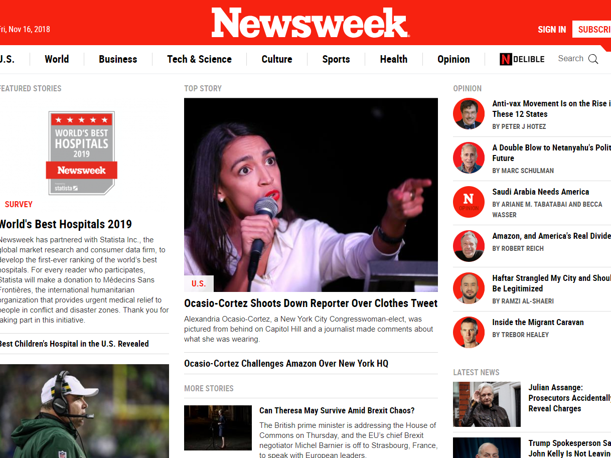 <strong>Top 50 biggest news websites in the world: Newsweek doubles visits year-on-year in March</strong>