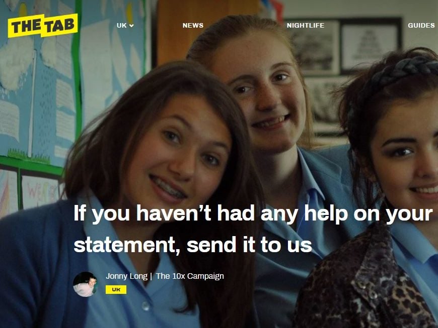 Student journalists at The Tab offer to help state-school pupils with university applications