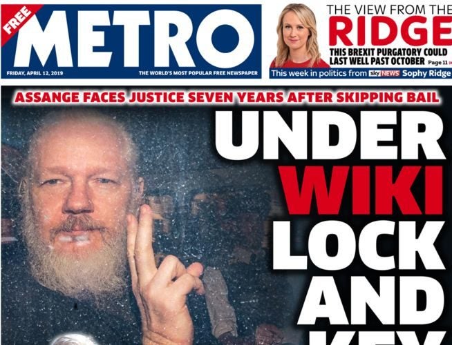 Corbyn calls on Govt to oppose US extradition of Assange as Wikileaks founder's arrest makes UK front pages