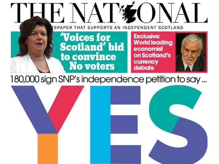 Scottish daily The National grows subscribers after campaign launch backing new indy ref