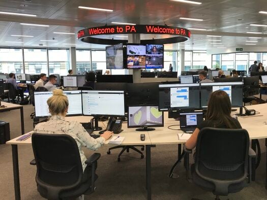 View of PA Media newsroom where editorial staff, who were warned of proposed cuts on 22 April 2025, work