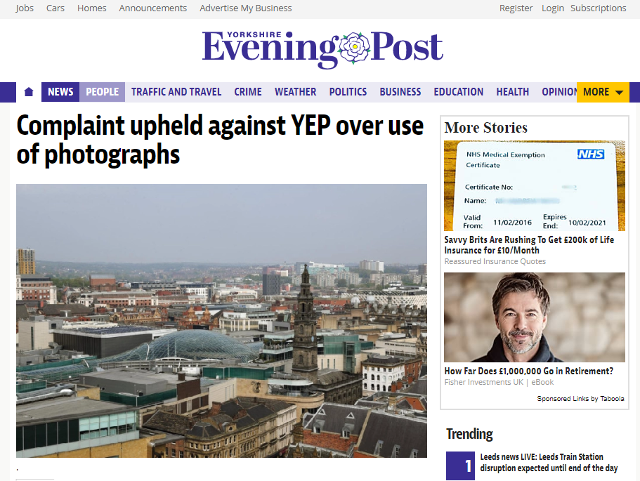 Yorkshire Evening Post needed father's consent to publish images of cancer mother's children, IPSO rules