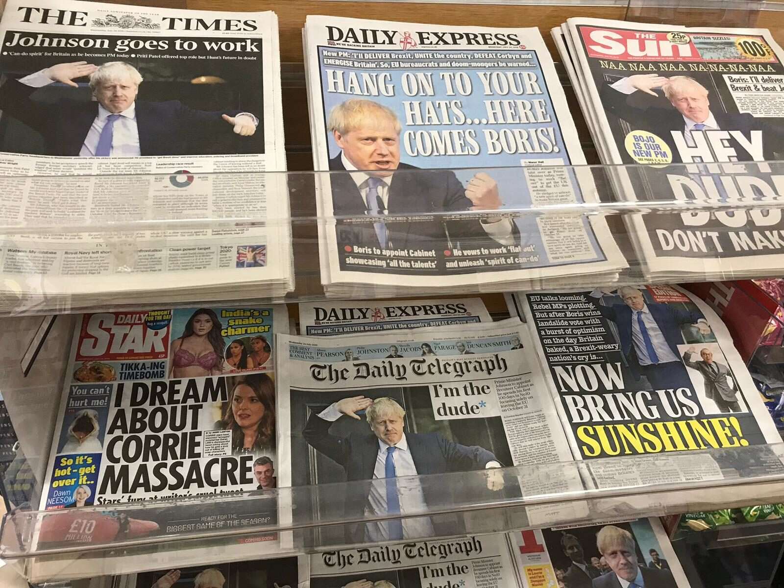 Newspapers Boris Johnson||