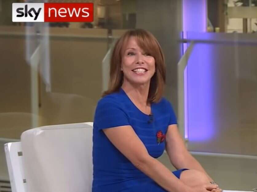 Sky News presenter Kay Burley smiling on camera