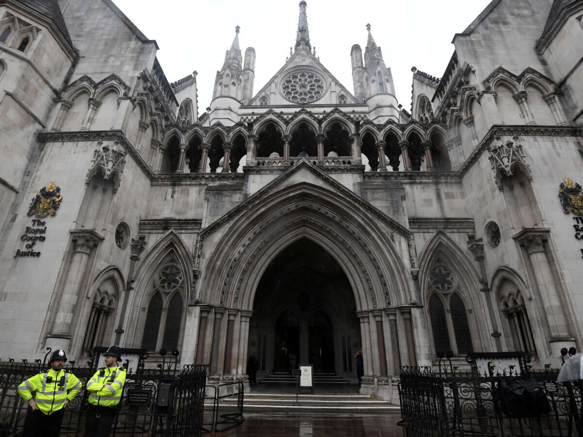 The Royal Courts of Justice, where representatives of several news organisations and civil liberties groups have spent the day waiting unsuccessfully to make representations that a secret Apple appeal against the Home Office's demand to access its highest level of encryption should be held in public.