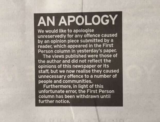 Hull Daily Mail apologises for opinion piece attacking diversity in the UK