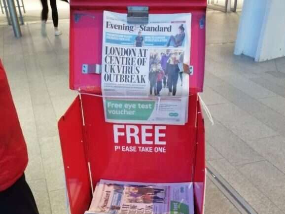 Evening Standards available at London Bridge