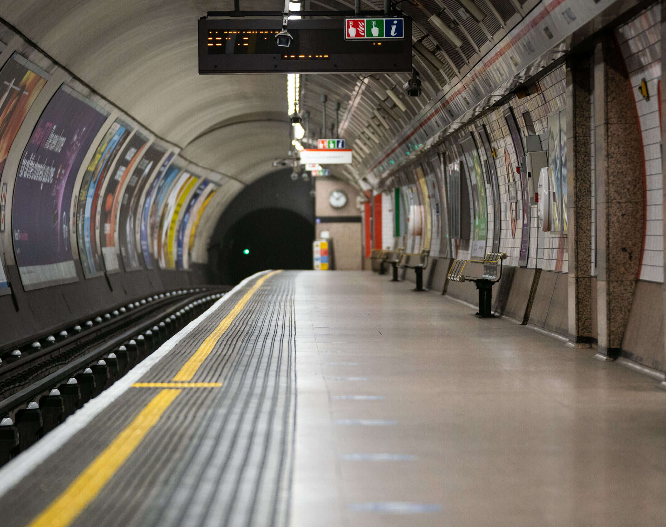 An empty Central Line as the UK continues in lockdown to help curb the spread of the coronavirus. Picture: Aaron Chown/PA Wire