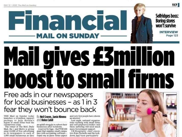 Mail, Metro and i titles offer £3m of free ads to help Covid-19's struggling small businesses