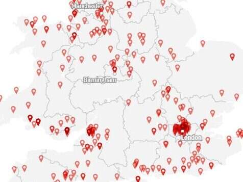 Map ofindependent local news titles in the UK