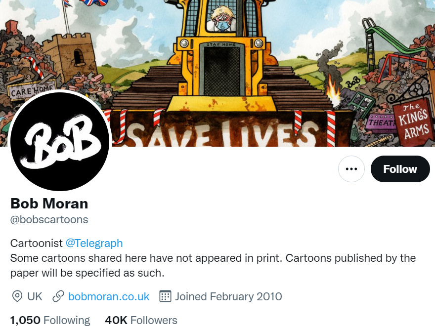 Bob Moran Telegraph Twitter page|