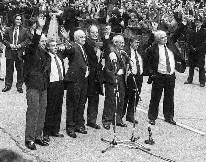 Chris Mullin pictured with the Birmingham Six