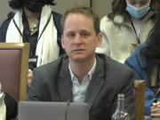 TBIJ's Franz Wild giving evidence at a Commons committee in 2022