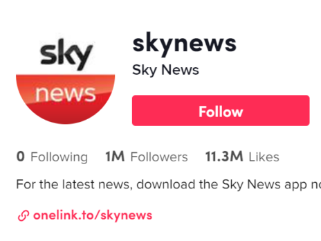 Sky News exceeds 1m Tiktok followers with ten-fold increase in two months