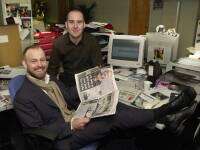 Ex-Sun editor Dominic Mohan with Jason Donovan