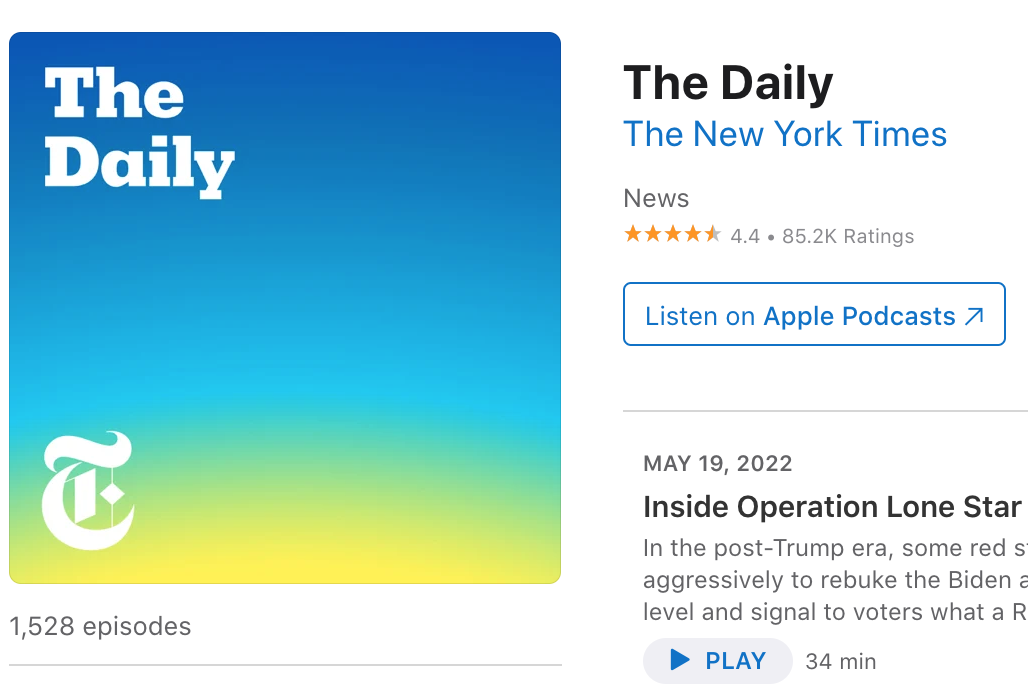 The New York Times’ Daily leads our list of the most popular news podcasts in the US