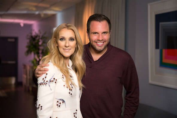 Dan Wootton with Celine Dion while editor of The Sun's Bizarre column