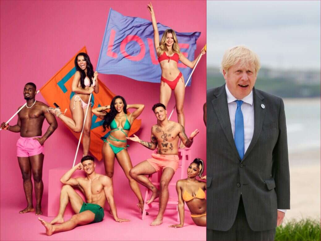 Love Island media Boris Johnson|