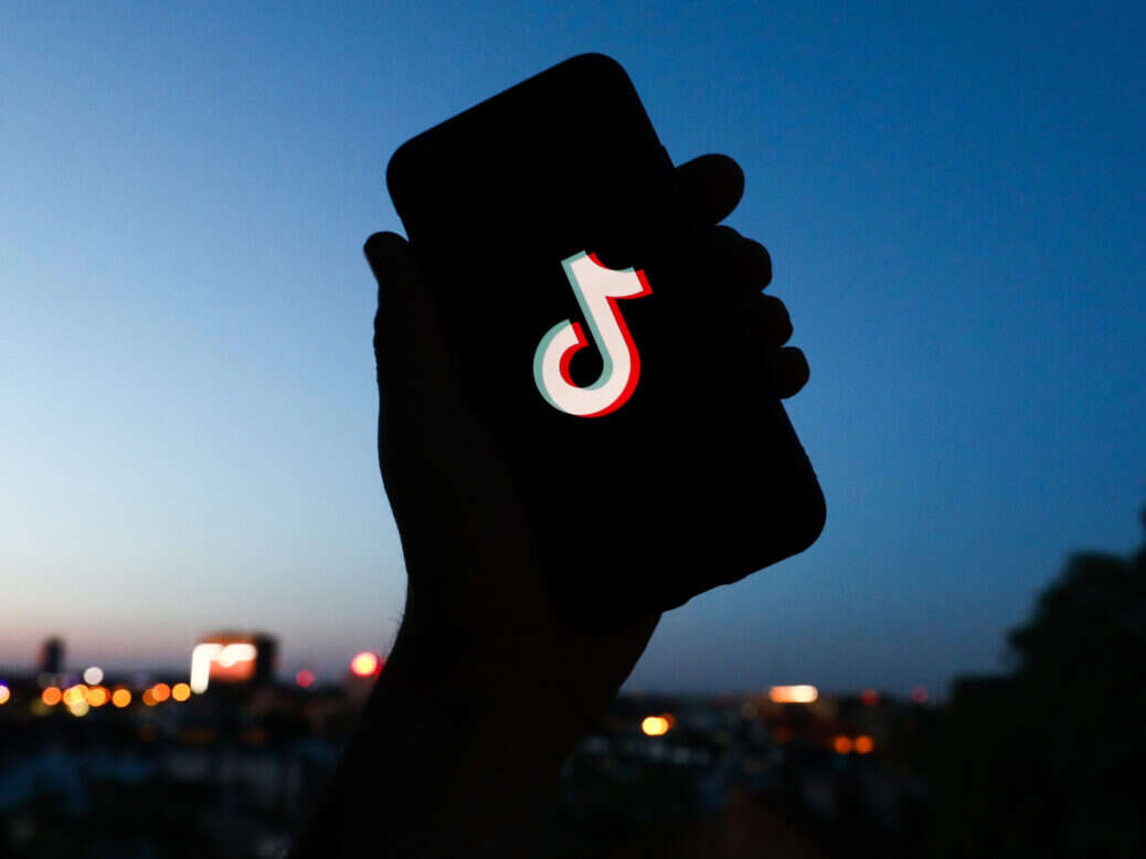 Tiktok logo on a phone