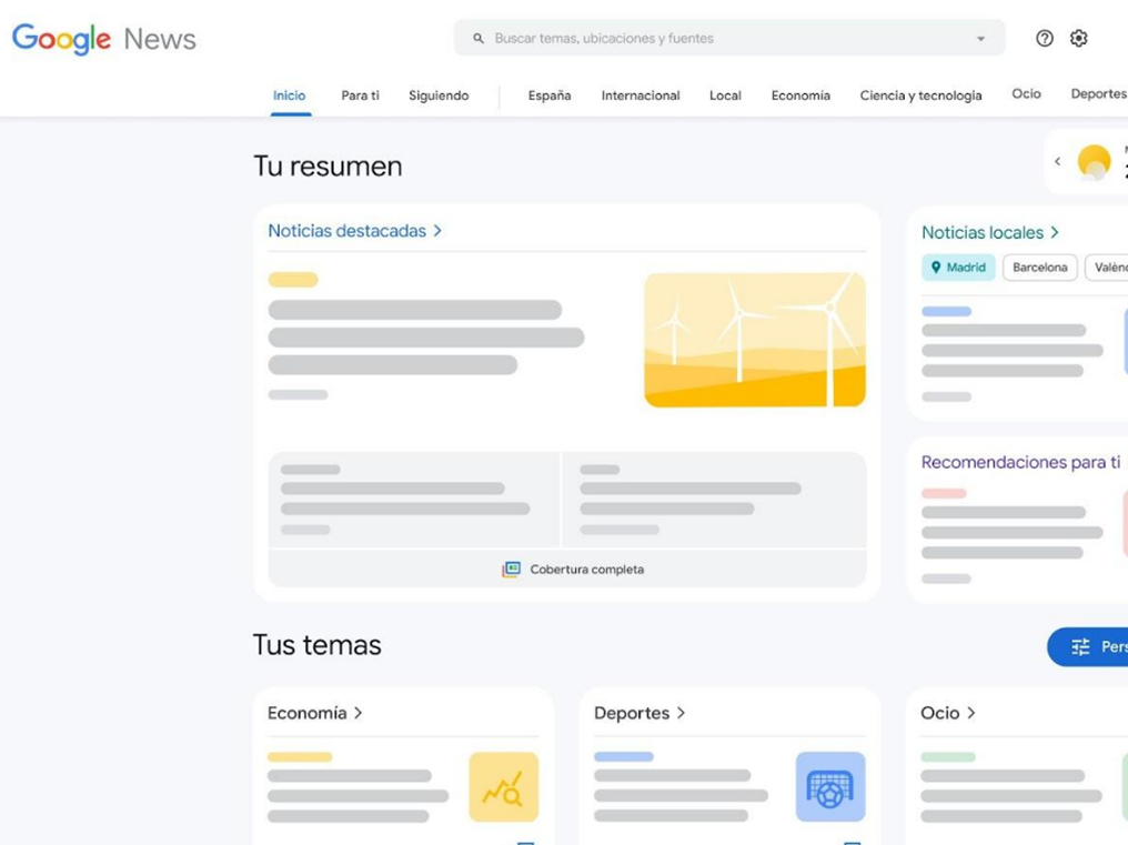 Google News returns to Spain and unveils redesign promoting local news and fact checks