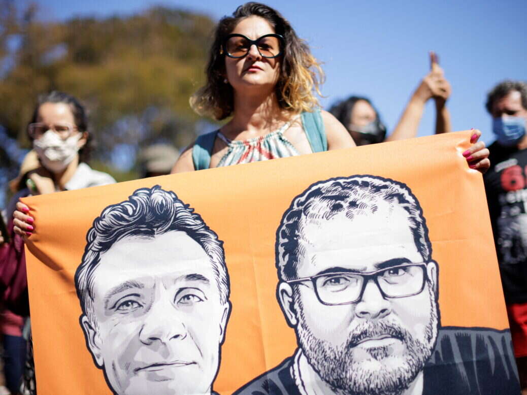 Protest for journalist Dom Phillips and indigenous expert Bruno Pereira
