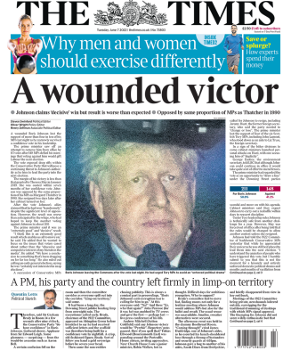 Times Boris Johnson front page