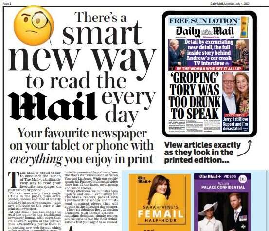 Mail+ explained in Daily Mail|