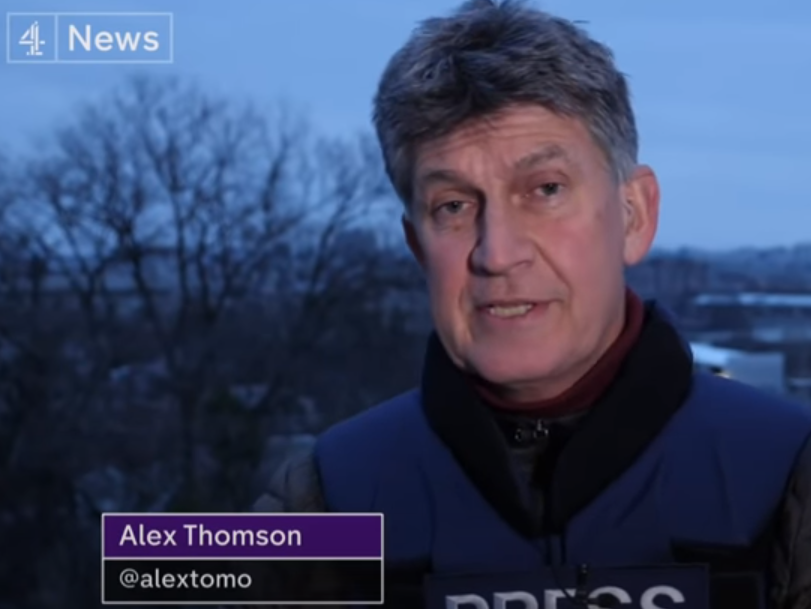 Channel 4 News chief correspondent Alex Thomson in Ukraine